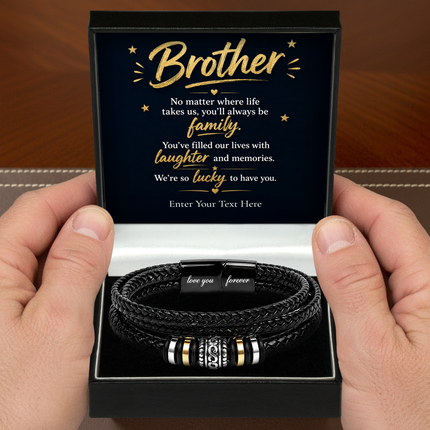 To My Brother Eternal Bond Bracelet With Personalised Keepsake Box