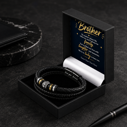 To My Brother Eternal Bond Bracelet With Personalised Keepsake Box