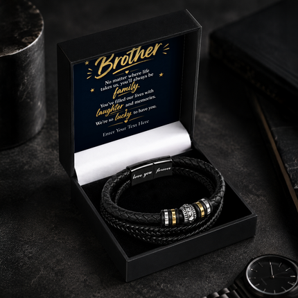 To My Brother Eternal Bond Bracelet With Personalised Keepsake Box