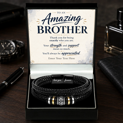 To An Amazing Brother Eternal Bond Bracelet With Personalised Keepsake Box
