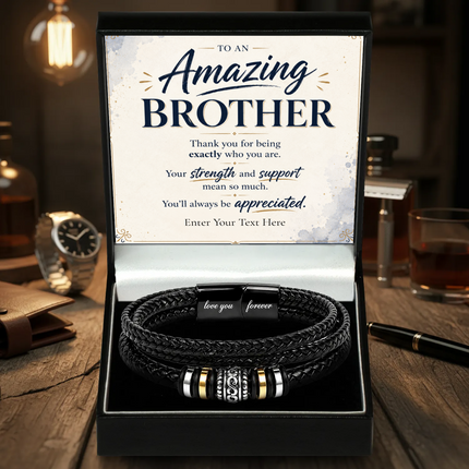 To An Amazing Brother Eternal Bond Bracelet With Personalised Keepsake Box