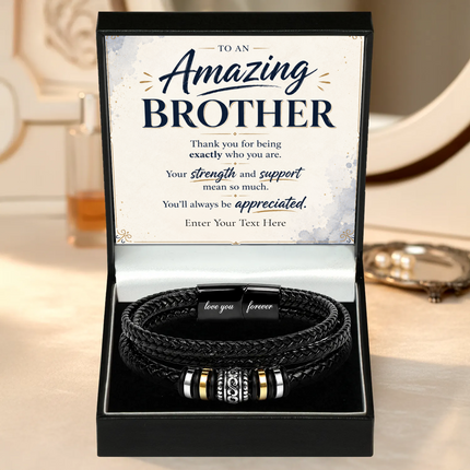 To An Amazing Brother Eternal Bond Bracelet With Personalised Keepsake Box