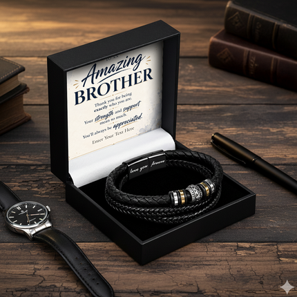 To An Amazing Brother Eternal Bond Bracelet With Personalised Keepsake Box