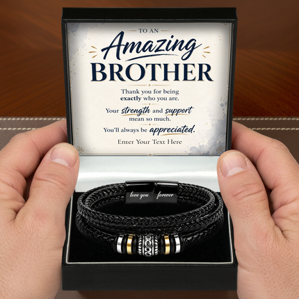 To An Amazing Brother Eternal Bond Bracelet With Personalised Keepsake Box