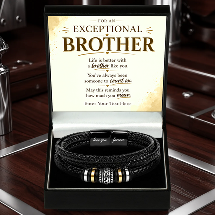 For An Exceptional Brother Eternal Bond Bracelet With Personalised Keepsake Box