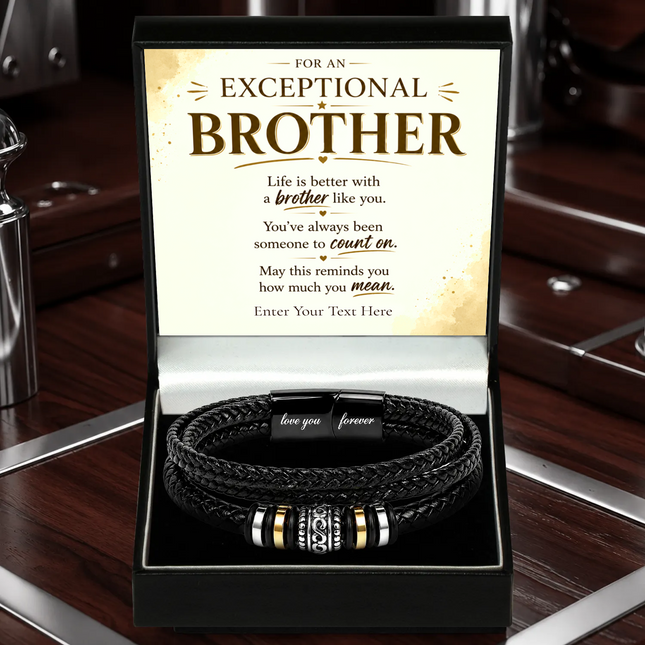 For An Exceptional Brother Eternal Bond Bracelet With Personalised Keepsake Box