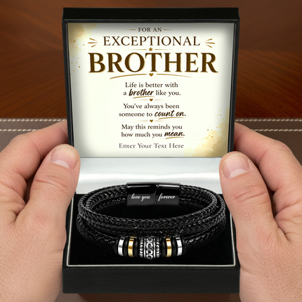 For An Exceptional Brother Eternal Bond Bracelet With Personalised Keepsake Box