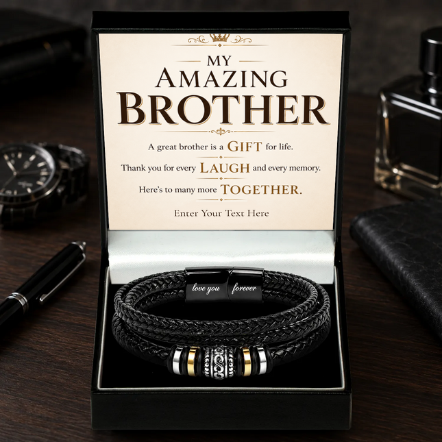 My Amazing Brother Eternal Bond Bracelet With Personalised Keepsake Box