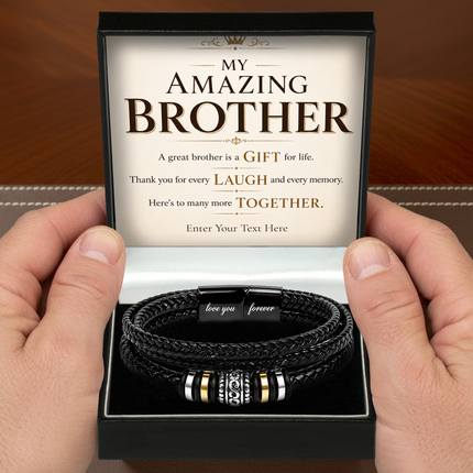 My Amazing Brother Eternal Bond Bracelet With Personalised Keepsake Box