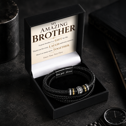 My Amazing Brother Eternal Bond Bracelet With Personalised Keepsake Box