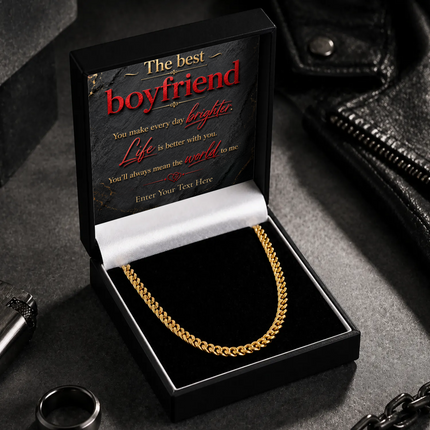 The Best Boyfriend 18k Gold Plated Cuban Chain Necklace With Personalised