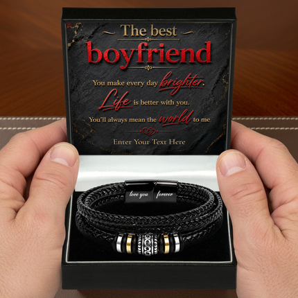 The Best Boyfriend Eternal Bond Bracelet With Personalised Keepsake Box