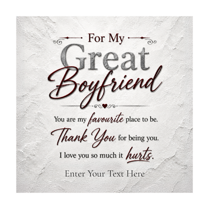 For My Great Boyfriend 18k Gold Plated Cuban Chain Necklace With Personalised