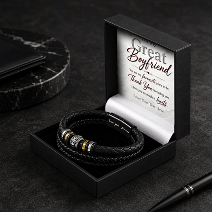 For My Great Boyfriend Eternal Bond Bracelet With Personalised Keepsake Box