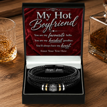 For My Hot Boyfriend Eternal Bond Bracelet With Personalised Keepsake Box