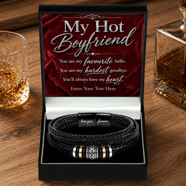 For My Hot Boyfriend Eternal Bond Bracelet With Personalised Keepsake Box