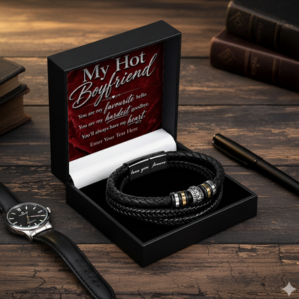For My Hot Boyfriend Eternal Bond Bracelet With Personalised Keepsake Box