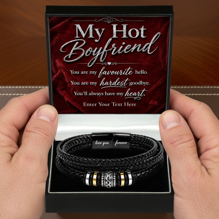 For My Hot Boyfriend Eternal Bond Bracelet With Personalised Keepsake Box