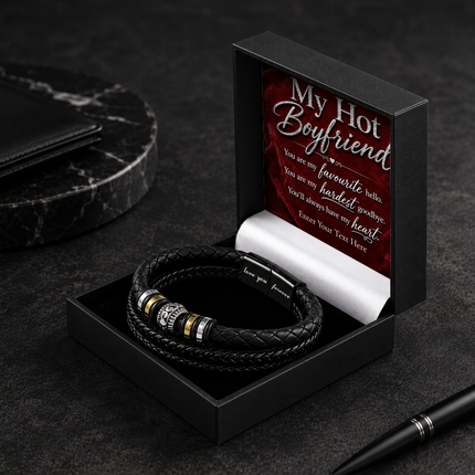 For My Hot Boyfriend Eternal Bond Bracelet With Personalised Keepsake Box