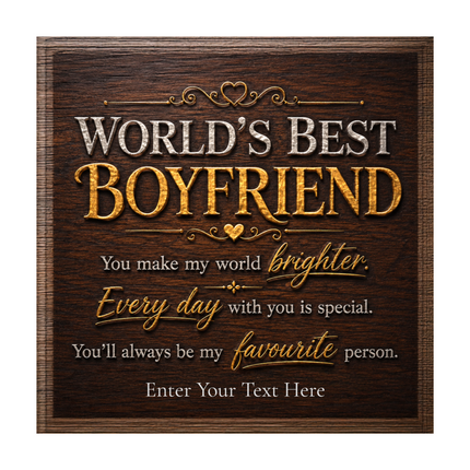Worlds Best Boyfriend Stainless Steel Cuban Chain Necklace With Personalised