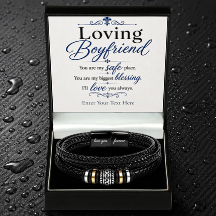 Loving Boyfriend Eternal Bond Bracelet With Personalised Keepsake Box