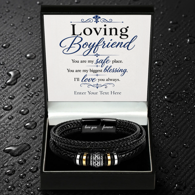 Loving Boyfriend Eternal Bond Bracelet With Personalised Keepsake Box