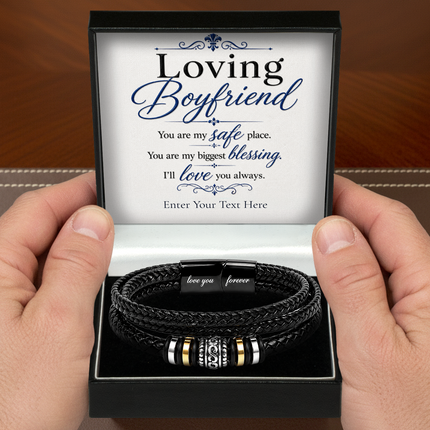 Loving Boyfriend Eternal Bond Bracelet With Personalised Keepsake Box