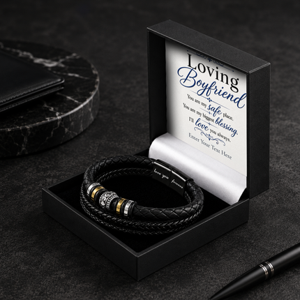 Loving Boyfriend Eternal Bond Bracelet With Personalised Keepsake Box