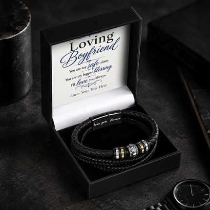 Loving Boyfriend Eternal Bond Bracelet With Personalised Keepsake Box