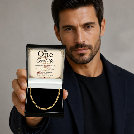 The One For Me 18k Gold Plated Cuban Chain Necklace With Personalised