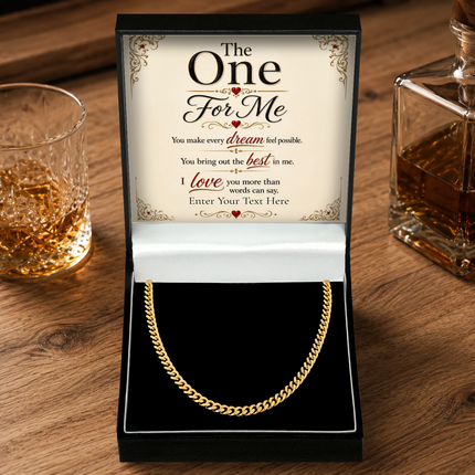 The One For Me 18k Gold Plated Cuban Chain Necklace With Personalised