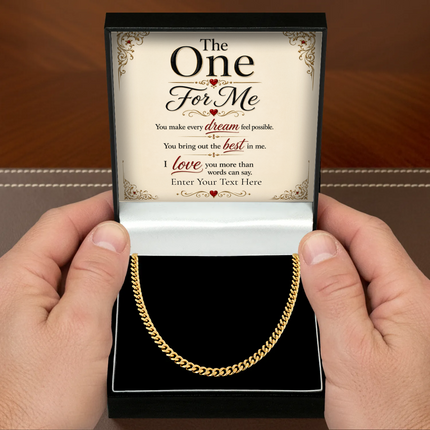 The One For Me 18k Gold Plated Cuban Chain Necklace With Personalised