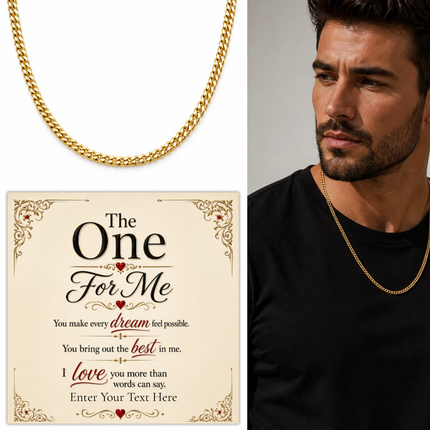 The One For Me 18k Gold Plated Cuban Chain Necklace With Personalised