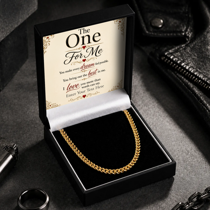 The One For Me 18k Gold Plated Cuban Chain Necklace With Personalised