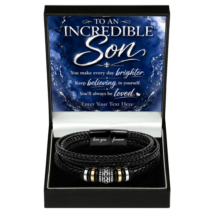 To An Incredible Son Eternal Bond Bracelet With Personalised Keepsake Box