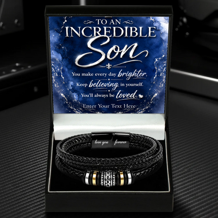 To An Incredible Son Eternal Bond Bracelet With Personalised Keepsake Box