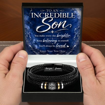 To An Incredible Son Eternal Bond Bracelet With Personalised Keepsake Box