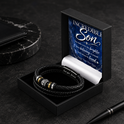To An Incredible Son Eternal Bond Bracelet With Personalised Keepsake Box
