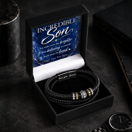 To An Incredible Son Eternal Bond Bracelet With Personalised Keepsake Box