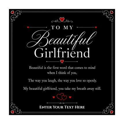 To My Beautiful Girlfriend Personalised Eternal Heart Necklace In Keepsake Box