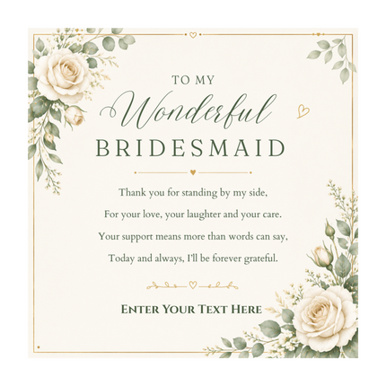 To My Wonderful Bridesmaid Personalised Eternal Heart Necklace In Keepsake Box