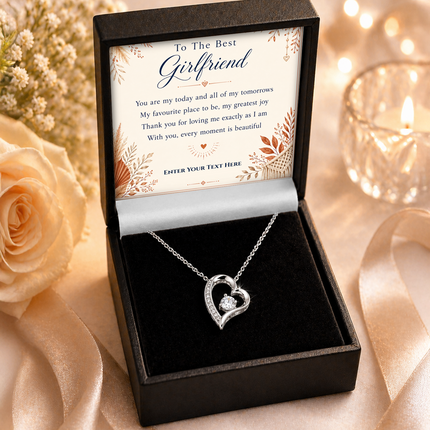 To The Best Girlfriend Personalised Eternal Heart Necklace In Keepsake Box
