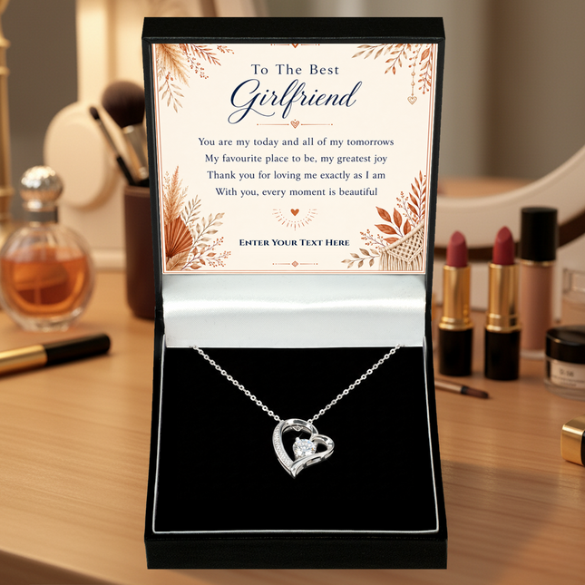 To The Best Girlfriend Personalised Eternal Heart Necklace In Keepsake Box
