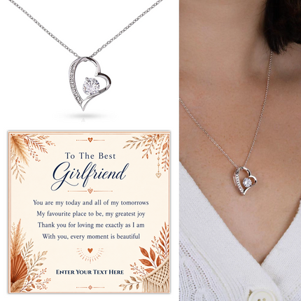 To The Best Girlfriend Personalised Eternal Heart Necklace In Keepsake Box