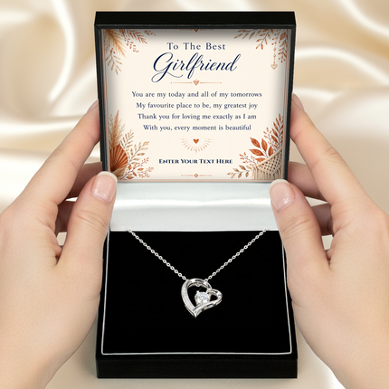 To The Best Girlfriend Personalised Eternal Heart Necklace In Keepsake Box