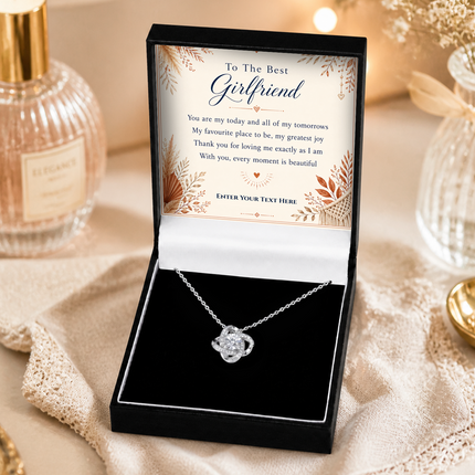 To The Best Girlfriend Personalised Love Knot Necklace In Keepsake Box