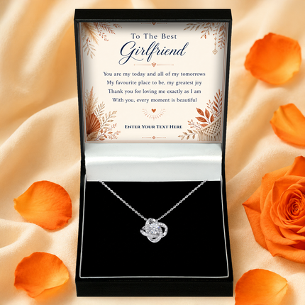 To The Best Girlfriend Personalised Love Knot Necklace In Keepsake Box