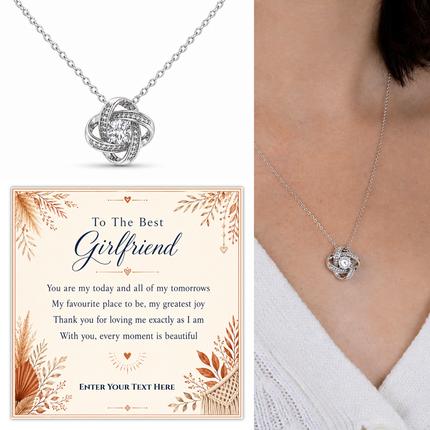 To The Best Girlfriend Personalised Love Knot Necklace In Keepsake Box