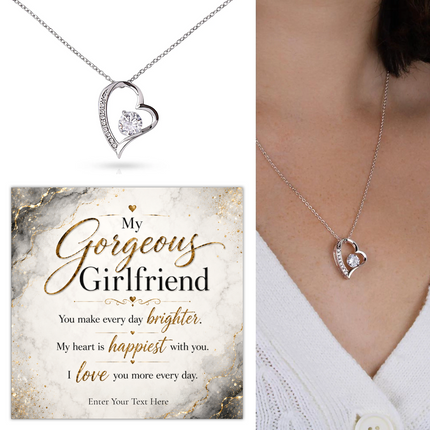 My Gorgeous Girlfriend Personalised Eternal Heart Necklace In Keepsake Box