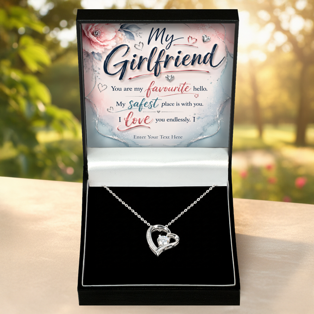 My Girlfriend Personalised Eternal Heart Necklace In Keepsake Box